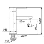 NTL Basin Tap 2001B-C or 2001W-C (Black or White) (12280)<br>*Contact us for best price - Domaco