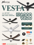 Bestar Vesta DC Ceiling Fan With 36W Dimmable 3 Tone LED Light Kit And Smart Wifi Control domaco.com.sg