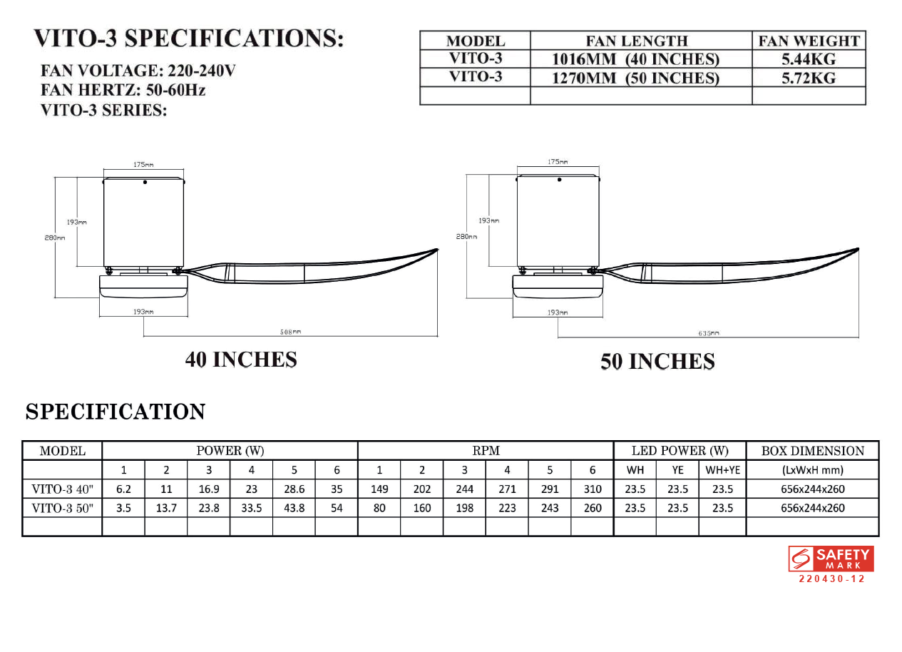 Bestar Vito 3 DC Ceiling Fan With 24W 3 Tone LED Light Kit And Smart Wifi Control domaco.com.sg