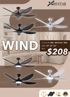 Bestar Wind DC Ceiling Fan With 24W 3 Tone LED Light Kit And Remote domaco.com.sg