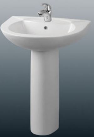 ARINO CB-4008-WT Ceramic Basin with Pedestal (9800) *Contact us for best price - Domaco