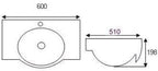 ARINO CB-4050-WT SERIES WALL HUNG VANITY BASIN *Contact us for best price - Domaco
