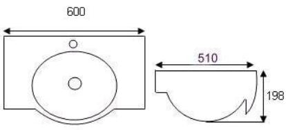 ARINO CB-4050-WT SERIES WALL HUNG VANITY BASIN *Contact us for best price - Domaco