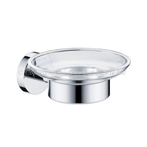 Crizto Olivine Glass Soap Dish Holder / COL-SDG-SS - Domaco