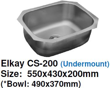 Elkay CS-200 Undermount Stainless Steel Kitchen Sink - Domaco