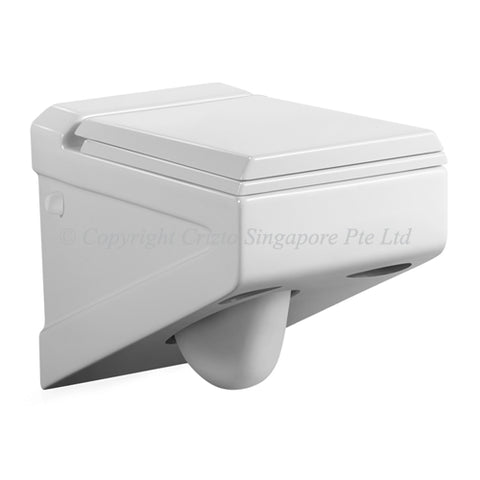 Crizto CWC-WH212-WTP Schorl Wall Hung WC For Concealed Tank - Domaco