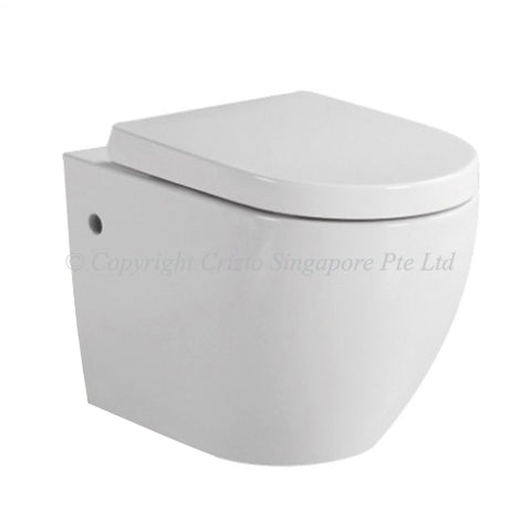 Crizto CWC-WH232-WTP Hematite Wall Hung WC For Concealed Tank - Domaco