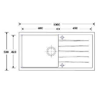 CARYSIL Deluxe #1000 (1B +1D) Granite Kitchen Sink (31400) *Contact us for best price - Domaco
