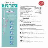 Champs Sylphy Instant Water Heater With Rain Shower Dual Package - Domaco