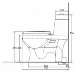 Crizto Yoke 1-Piece Toilet Bowl CWC-2350-WT6/10 (20800) *Contact us for best price - Domaco