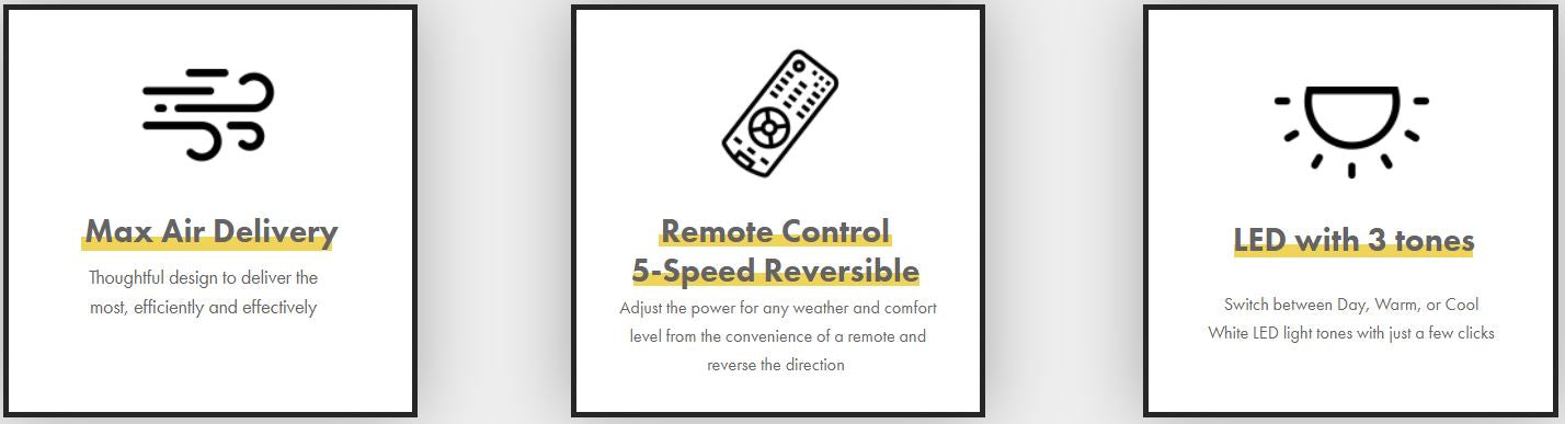 FANCO E-LITE DC CEILING FAN + REMOTE CONTROL + LED WITH 3 TONES - Domaco