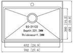 Elkay EC-21122 Stainless Steel Kitchen Sink - Domaco
