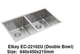 Elkay EC-22102U (Double Bowl) Stainless Steel Kitchen Sink - Domaco