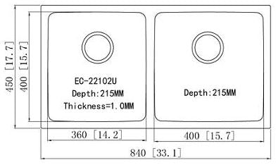 Elkay EC-22102U (Double Bowl) Stainless Steel Kitchen Sink - Domaco