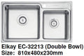 Elkay EC-32213 (Double Bowl) Stainless Steel Kitchen Sink - Domaco
