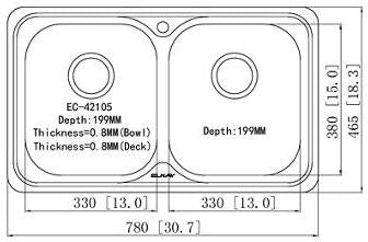 Elkay EC-42105 (Double Bowl) Stainless Steel Kitchen Sink - Domaco