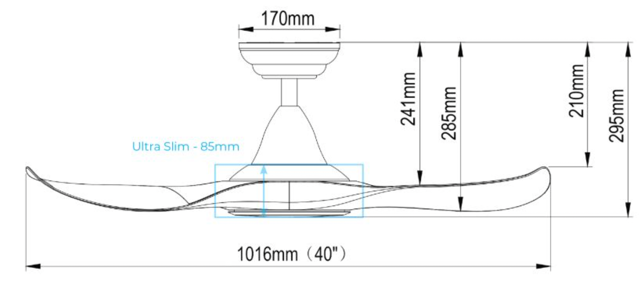 Efenz Downrod DC-Eco Ceiling Fan with 22W Samsung Dimmable LED Light Kit And Remote domaco.com.sg