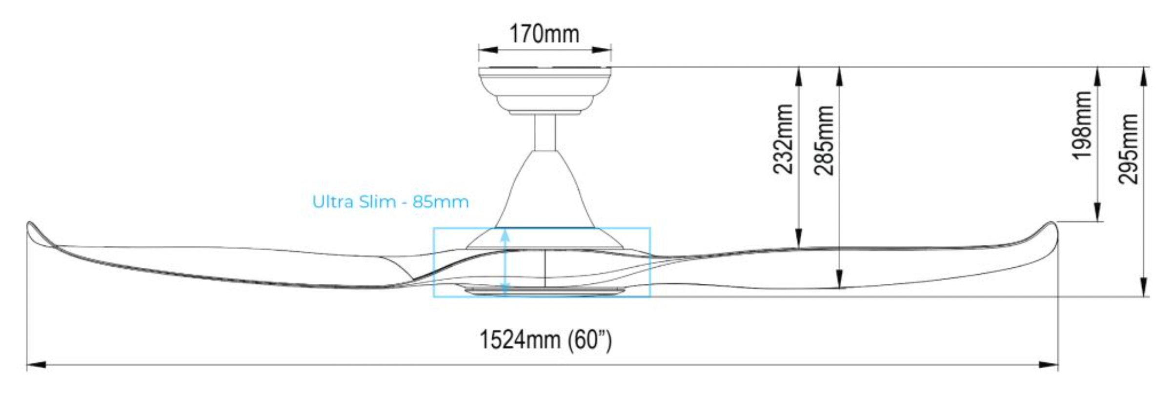 Efenz Downrod DC-Eco Ceiling Fan with Remote (Without Light) domaco.com.sg