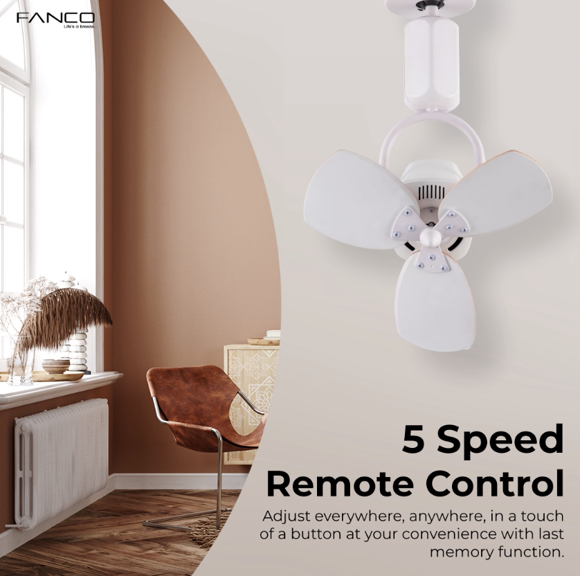 Fanco Dono 16" DC Wall/Ceiling Fan with Remote Domaco.com.sg