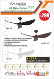 Fanco Huracan 52" DC Ceiling Fan with Remote domaco.com.sg