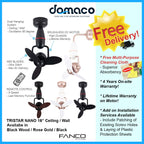 Fanco Tristar Nano 16" DC Wall/Ceiling Fan with Remote Domaco.com.sg