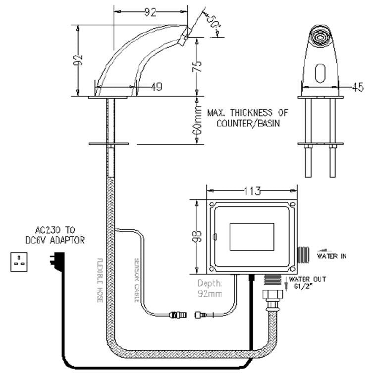 Sensor Basin Tap 302A01(AC) (21800)<br>*Contact us for best price - Domaco