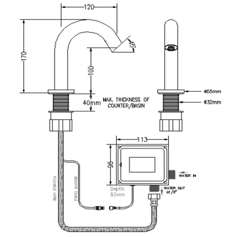 Sensor Basin Tap 303A01(DC) (H:170mm) (22800)<br>*Contact us for best price - Domaco