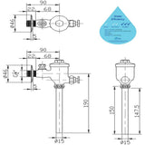 Urinal Manual Flush Valve 202E-3T (4480)<br>*Contact us for best price - Domaco