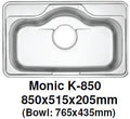Monic-K-850 Kitchen Sink - Inset Mount Single Bowl - Domaco