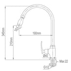 NTL Kitchen Tap 1613-C (3580)<br>*Contact us for best price - Domaco