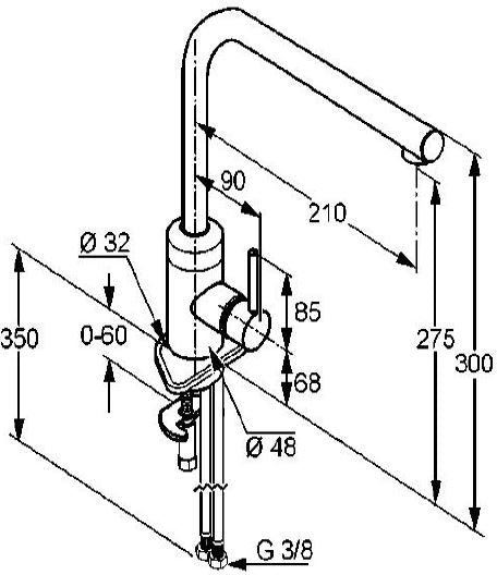 Kludi L-ine Kitchen Sink Mixer Tap (34800)<br> MADE IN GERMANY *Contact us for best price - Domaco