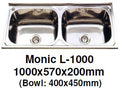Monic L-1000 Wallmount Kitchen Sink - Domaco