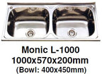 Monic L-1000 Wallmount Kitchen Sink - Domaco