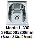 Monic L-390 Wallmount Kitchen Sink - Domaco