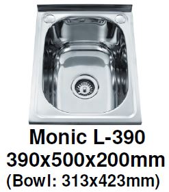 Monic L-390 Wallmount Kitchen Sink - Domaco