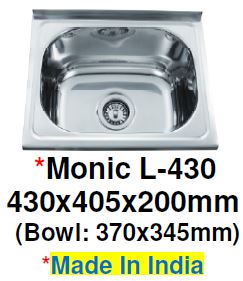 Monic L-430 Wallmount Kitchen Sink - Domaco