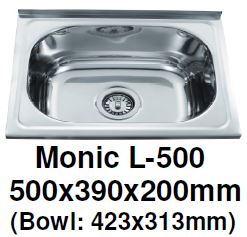 Monic L-500 Wallmount Kitchen Sink - Domaco