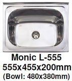 Monic L-555 Wallmount Kitchen Sink - Domaco