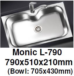 Monic L-790 Wallmount Kitchen Sink - Domaco