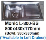 Monic L-800-BS Wallmount Kitchen Sink - Domaco