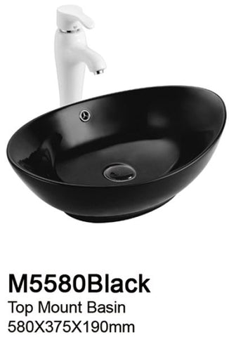 TIARA M5580 BLACK BASIN - Top Mount (9800)<br>*Contact us for best price - Domaco