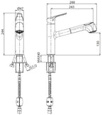 M&Z MATERA SHOWER Sink Mixer with Pull-Out Handspray <br>MADE IN ITALY *Contact us for best price - Domaco