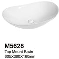 TIARA M5628 BASIN - Top Mount (208000) *Contact us for best price - Domaco