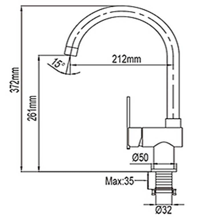 NTL Kitchen Mixer Tap 2003B or 2003W (Black or White) (12800)<br>*Contact us for best price - Domaco