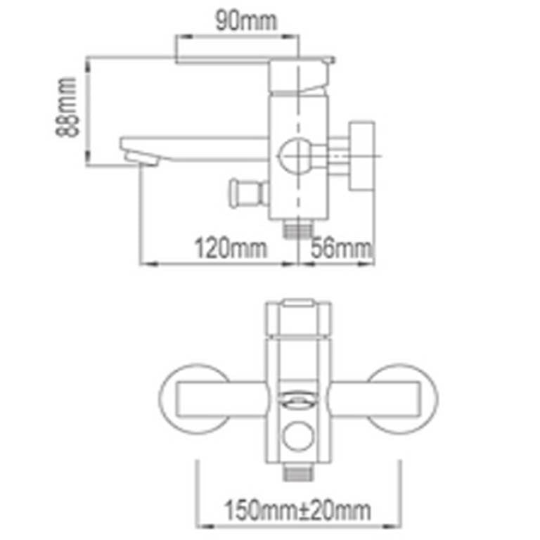 NTL Shower Mixer Tap 2005B or 2005W (Black or White) (14800)<br>*Contact us for best price - Domaco