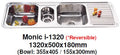 Monic I-1320 -( REVERSIBLE ) Inset Mount Double Bowl - Domaco