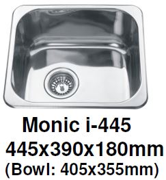 Monic I-445 - Inset Mount Single Bowl - Domaco