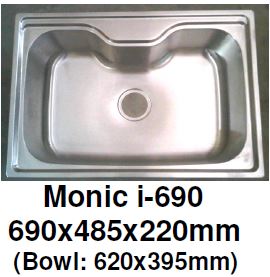 Monic I-690 - Inset Mount Single Bowl - Domaco