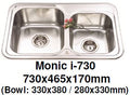 Monic I-730 - Inset Mount Double Bowl - Domaco