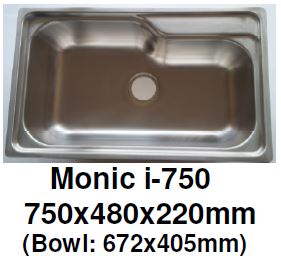 Monic I-750 - Inset Mount Single Bowl - Domaco